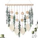 Sggvecsy 21’’ Eucalyptus Wall Hanging Decor Artificial Eucalyptus Plant Fake Greenery Leaves Boho Wall Decor with Wooden Stick for Bedroom Bathroom Kitchen Rustic Farmhouse Home Living Room Decoration