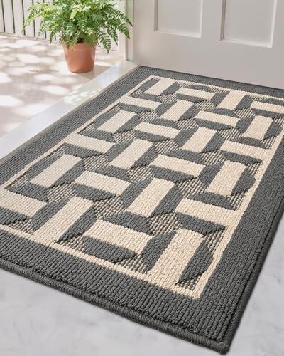 LUMI Washable Indoor Entrance Doormat 24x36, Absorbent Quick-Dry Dirt Trapper Mats for Dogs, Rubber Backing Non-Slip Low Profile Entryway Door Mat for High Traffic, Dark Grey LUMI Washable Indoor Entrance Doormat 24x36, Absorbent Quick-Dry Dirt Trapper Mats for Dogs, Rubber Backing Non-Slip Low Profile Entryway Door Mat for High Traffic, Dark Grey