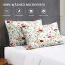 WeCozy Queen Size Comforter Set with 2 Pillowcases, Wildflower Flower Floral 3 Pcs Bedding for Kids and Adults, Boho Watercolor Butterfly Soft Comforter Set for Bedroom Bed Decor