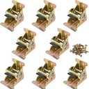 PINGEUI 8 PCS Foldable Support Bracket, 0-90 Degree Lock Extension Support with Screws, Heavy Duty Self-Lock Hinge for Wall Shelf, Table, Folding Workbench, 500 Lbs Loading Capacity, Gold