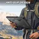 Fintie Shockproof Case for Samsung Galaxy Tab A11+ Plus 11 Inch 2025/ A9+ Plus 2023, Tuatara Rugged Unibody Hybrid Bumper Kickstand Cover Built-in Screen Protector, Black