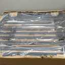 No Pawblems Free Standing Dog Gate with Door, 30'' Tall Foldable Dog Fence for Indoor & Outdoor, Up to 104 Inch Extra Wide Puppy Gate for Stairs, Hallways, Doorways, Deck, Yard (Black, 4 Panels)