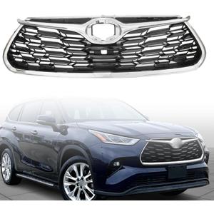 GXARTS Black Upper Front Bumper Grille Assembly 531010E330 Compatible with Toyota Highlander 2020-2022