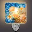 Hortsun Plug in Seashell Night Light Ocean Sea Animal Decorative Night Light Plug in Beach Lamps Vintage Ocean Lamps for Adult for Home Bedroom Living Room Bathroom Wall(Starfish)