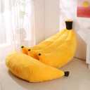 Banana Bean Bag Chair with Ottoman, Floor Sofa Bed with Footrest, Comfy Convertible Lounger for Adults, Plush Couch for Bedroom, Living Room or Dorm, L-Yellow, Large