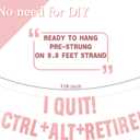 2 x Pre-Strung Rose Gold Glitter Retirement Banner,(No DIY)Funny Retirement Party Decorations,""I QUIT, CTRL+ALT+RETIRE"farewell banner,Party Supplies, Gifts and Decorations