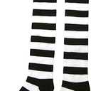 Fun Costumes Witch Striped Knee High Socks Black & White Cotton Stretch Stockings