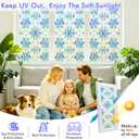 3 x SOMWISE Frosted Glass Window Privacy Film with Tools, Heat Blocking, Anti-UV, Anti-Glare, Static Cling, Decor for Home Bathroom Door, Renter Friendly, Removable, Reusable, Blue 45Inchx157Inch