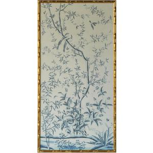 HongFengtang Chinese Rice Paper Print China Flower And Bird Bamboo Frame 54.3 X 28 Inches (Large A)