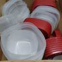 Rubbermaid 60-Piece Food Storage Containers with Lids, Microwave and Dishwasher Safe, Red Color, Ideal for Meal Prep and Pantry Storage