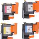 4 Pcs Printhead Printer Magenta Black Cyan Yellow Print Replacement for HP 100 110 111 500 510 800 813 850