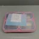 BiuLeon Snackle Box Containers, Stainless Steel 5 Compartments Divided Serving Tray with Lid, Removable LeakProof Portable Bento Box for Fruit Candy Nuts Food - School, Picnic and TravelPink