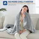 Sealy Electric Blanket Heated Throw 50"x60" Soft Double Sherpa Super Cozy with 6 Fast Heating Levels & 2-10 Hours Auto-Off, Over-Heat Protection, Machine Washable, Charcoal