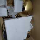 LightInTheBox Gold Modern Arc Floor Lamp, 70.9in Arc Floor Lamp with Inner Gold Metal Shade and White Marble Base, Arc Lamps Floor Standing with 5W Bulb, Over Couch Lamp for Living Room, Bedroom