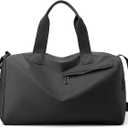 Handbag for Women Yoga Bag Large Capacity Yoga Pad Buckle with Shoe Compartment Water Bottle Sports Gym Bag Travel (T01-black)