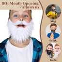 Honcloud Realistic Fake Beard with Adjustable Band, Well - Suited for complementing Halloween Party Outfits (White)
