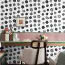 4 x Black and White Peel and Stick Wallpaper, Vintage Self Adhesive Wall Paper, Modern Dark Polka Dot Contact Paper for Cabinets, Drawers, Kitchen, Bathroom and Bedroom, 17.5 x 118