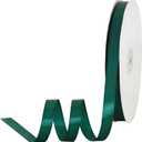 TONIFUL 1/2 Inch x 100yds Christmas Green Satin Ribbon Thin Solid Fabric Ribbons for Invitation Gift Wrapping, Bows Craft Making, Floral Bouquets, Valentine's Day Wedding Party Decoration