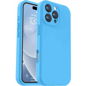 Vooii Compatible with iPhone 16 Pro Case, Liquid Silicone Upgrade [Camera Protection] [Soft Anti-Scratch Microfiber Lining] Shockproof Phone Case for iPhone 16 Pro 6.3 inch - Blue