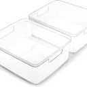 BINO | Plastic Storage Bins, Medium - 2 Pack | THE LUCID COLLECTION | Multi-Use Built-In Handles | BPA-Free | Clear Storage Containers | Fridge Organizer | Pantry & Home Organization