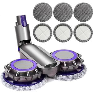 E.LUO Electric Mop Head Attachment Compatible with Dyson V7 V8 V11 V10 V15 Vacuum Cleaner Wet & Dry Mop Cleaning Head With Water Trank, Head Floor Brush Replacement, Additional 4 Mop E.LUO Electric Mop Head Attachment Compatible with Dyson V7 V8 V11 V10 V15 Vacuum Cleaner Wet & Dry Mop Cleaning Head With Water Trank, Head Floor Brush Replacement, Additional 4 Mop