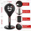 Desktop Punching Bag with Suction Cup - Punch Away Stress, Heavy Duty Office Desk Stress Ball for Adults & Kids, Fun Boxing Toy for Coworkers, Friends (Black)