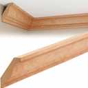 DoubleFill 2 Pack Solid Cherry Hardwood Crown Molding Trim 47'' x 3/4" x 3-5/8" Real Wood Colonial Ceiling Molding, Unfinished & Stainable, Easy Install, Alternative to Foam & Plastic Trim, 94" Total