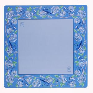 Hutch & Nook Mahjong Mat | 33" Non-Slip Card Table Cover | Decorative Game Mat for Mahjong Set, Dominoes, Poker & More (Blue & White Bird), Large