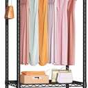 FUTASSI P6 Mini Rolling Clothes Rack Heavy Duty, Clothing Racks for Hanging Clothes, Freestanding Garment Rack with Wheels, Portable Closet Rack Max Load 360LBS, 23.6''W x 14''D x 74.6''H, Black