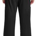 Cherokee Scrubs for Men Tapered Leg Cargo Scrub Pants with Zip Fly, 5 Pockets Elastic Waist 2-Way Stretch & Easy Care WW190 (Black, L)