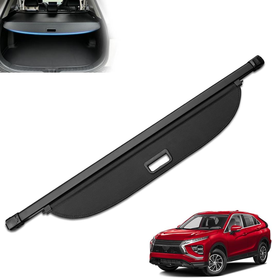MIALUTY® Cargo Cover for 2017-2025 Mitsubishi Eclipse Cross Retractable Trunk Cover Eclipse Cross Accessories Anti-Peeping Anti-Theft Privacy Screen,Trunk Luggage Shield Shade Carbon Fiber Texture