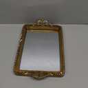 Hanna Roberts Vintage Gold Tray with Mirror Glass Base | Card Holder for Guests During Occasions and Events or Decorative Home and Vanity Organizer (Gold)