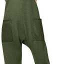 Glamaker Women's Casual Waffle Knit Jumpsuit Loose Spaghetti Strap Overalls Jumpsuits Baggy Sleeveless Maternity Romper (S)