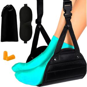 Foot Hammock for Plane Travel Accessories,Comfortable and Portable Airplane Foot Hammock,with Eye Mask and Earplugs,- Airplane Travel Essentials to Relax Your Feet (1pc)