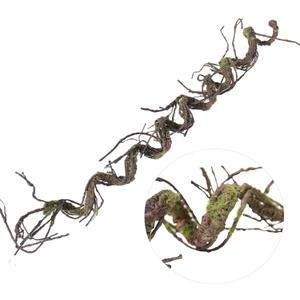 180cm/70.86in Bendable Artificial Tree Branches Liana Vines Garland Rattan with Moss Fake Plants Twigs for Wall Hanging Home Room Outdoor Wedding Background Decoration