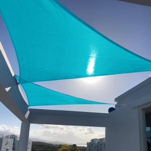 SUNNY GUARD Sun Shade Sail 8' X 8' X 8' Triangle Turquoise Blue UV Block Sunshade for Backyard Yard Deck Patio Garden Outdoor Activities and Facility(We Make Custom Size)