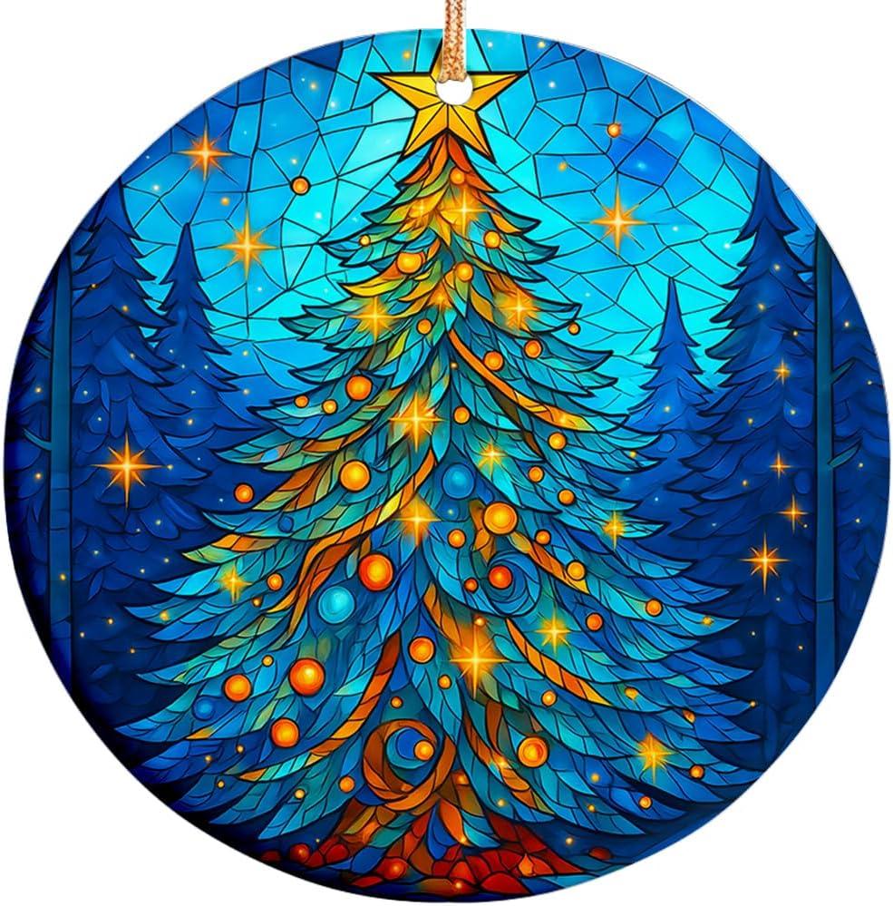 2025 Christmas Ornament  Christmas Tree Art Ornament  Artistic Holiday Decoration, Festive Christmas Tree Keepsake Gift