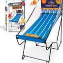 EastPoint Connect4 Hoops Arcade Basketball Game - Blue, Medium - LED Scoring for Kids Games - Foldable Indoor Design for Family Fun - Four-in-a-Row Challenge