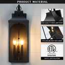 22-Inch 3-Light Outdoor Porch Wall Lantern, Black Exterior Light