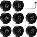 8 Pack Roller Skate Wheels with Bearings Installed, Outdoor Roller Skate Wheels for Double Row Skating, Quad Skates Accessories Outdoor/Indoor Use, 82A, 58 x 32mm (Black)