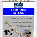 2 x Door Hinge Screws Extra Long #9 x 1-1/2" Polished Brass Finish Wood Screws Door Security Screws for Sagging Door Repair, Heavy Duty Steel, 24 Pack
