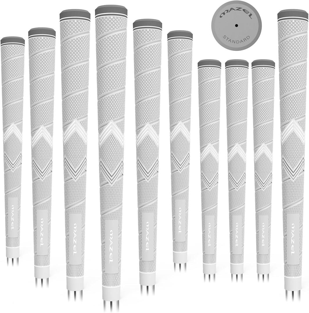MAZEL Golf Club Grips for Men - 10 Pack - Non-Slip Micro-texture High Performance Golf Grips Midsize/ Standard,5 Colors Option