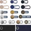 Ceryvop 18PCS Waist Button Extenders for Women & Men, Stretchy Jeans & Pants Waist Extension, 6 Sizes