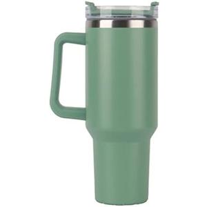 FAMKX 40oz Insulated Travel Mug Tumbler With Handle and Straw,Stainless Steel Double Wall Vacuum Cup Keep Drink Cold and Hot