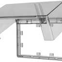 Outdoors Outlet Cover Weatherproof: Electric Outlet Cover for Outdoor Receptacle, Weatherproof, Vertical/Horizontal Auto-Closing Lid (Black)