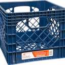 Juggernaut Storage 16QT Heavy-Duty Plastic Square Milk Crate Blue