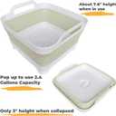 GIMWA Collapsible Wash Basin for Baby Bottles - 2.4 Gallons Portable Wash Bin for RV Camping Sink, Space-Saving Dish Tub (Green)