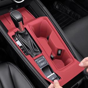 Temmis Center Console Silicone Organizer Wrap for Honda Accord 2023-2025, Full-Wrap Center Consel Electrostatic adsorption Cover for Honda Accord-Red