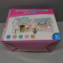 WoodTrove Dollhouse, Wooden Dollhouse for Kids, Foldable Wooden Doll House Dolls and Wooden Furniture, Gift for Boys Girls Kids Ages 3+