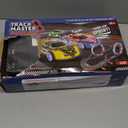 2-in-1 Slot Car Race Track Set with 4 High-Speed Cars, Electric Track, Dual Racing Game with 2 Controllers, Circular Overpass Design Featuring Flash Tracks. Toy Gift for Boys Kids Ages 4-6 6-8 8-12